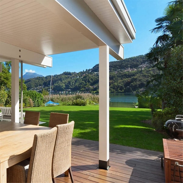 2 st Pergola Stolpfot Kraftig Stolpförankring Trästolpsstöd Kit För 4tumx4tum Lusthus Däck R