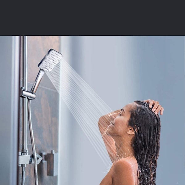 Large Shower Head with 1.5m Hose, Handheld Shower Head with 6 Spray Settings