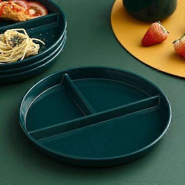 Plate with 3 Compartments Round Plastic Dinner Plates