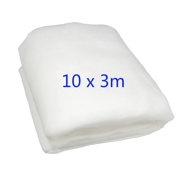 3 m x 10 m hyönteisverkko, tiheäsilmäinen verkko puutarhaan, hedelmätarhaan ja kasvien, kukkien, vihannesten ja hedelmien suojeluun.