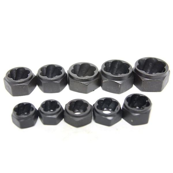 XJ-10-pack Skadad Mutterborttagare Stud Extractor Set Metrisk Borttagningssats för Trasiga Muttrar