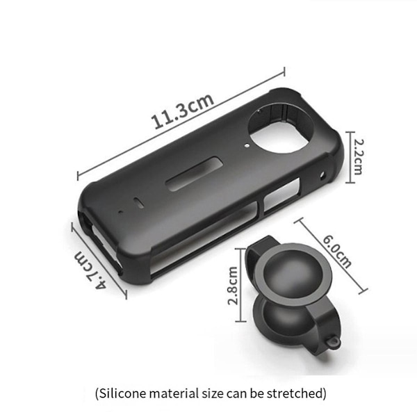 XJ-För X3 Panoramakamera Silikonfodral Snodd Kit Linsskydd Reptåligt Skydd Anti-förlorad Snodd Ca