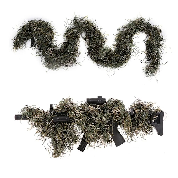 Airsoft Jakt Blind Rep Kamouflage Ghillie Suit Tillbehör Elastiska Syntetiska Fiber Militära CS Vapenlindor Hög kvalitet