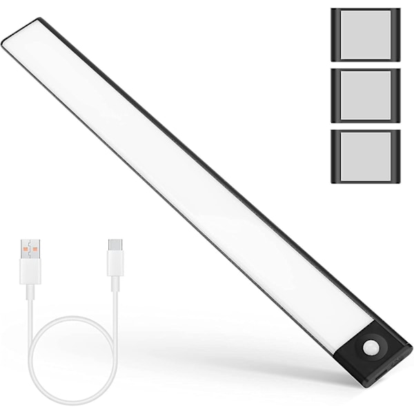 XJ-72 LED Garderobelampe, Trådløs LED-lysliste, USB-opladning Induktionsnatlampe [Energiklasse A+++]