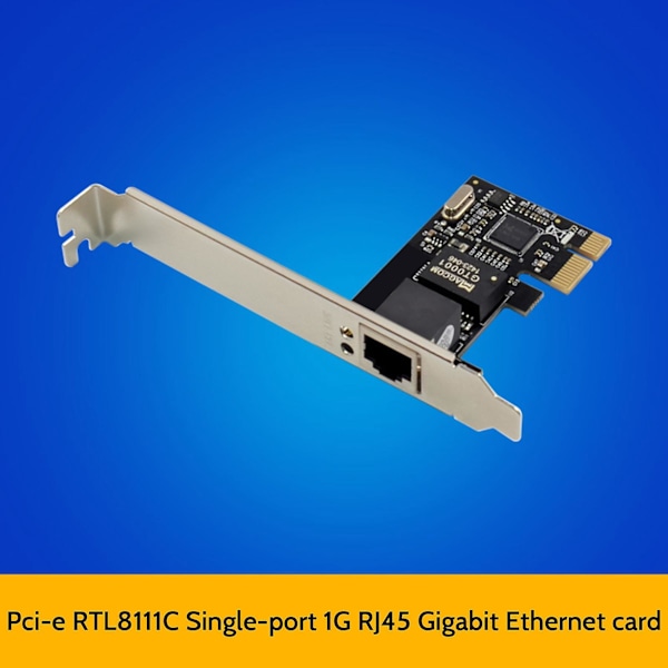 XJ-Pcie X1 Rj45 Server Gigabit Nätverkskort Rtl8111c Enkel Port 1000m Ethernet Adapterkort Nätverk C