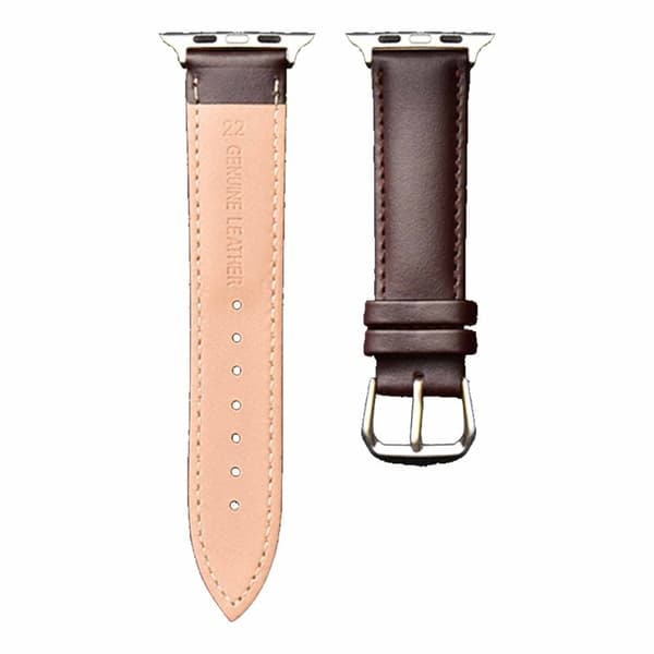 XJ-Apple Watch 42/44/45/49 1-8/SE/Ultra Brunt Läderarmband