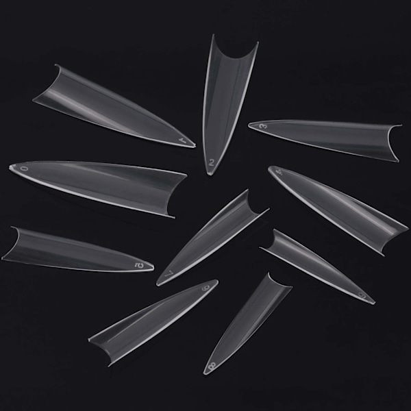 XJ-600 stiletto-kärjet akryylikynsille, pitkät tekokynnet, läpinäkyvät tekokynsien kärjet