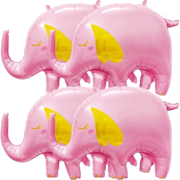 XJ-33 tum rosa elefantballonger folie heliumballonger tecknade djur söta elefantballonger för babyshowerfestdekorationer 4-pack