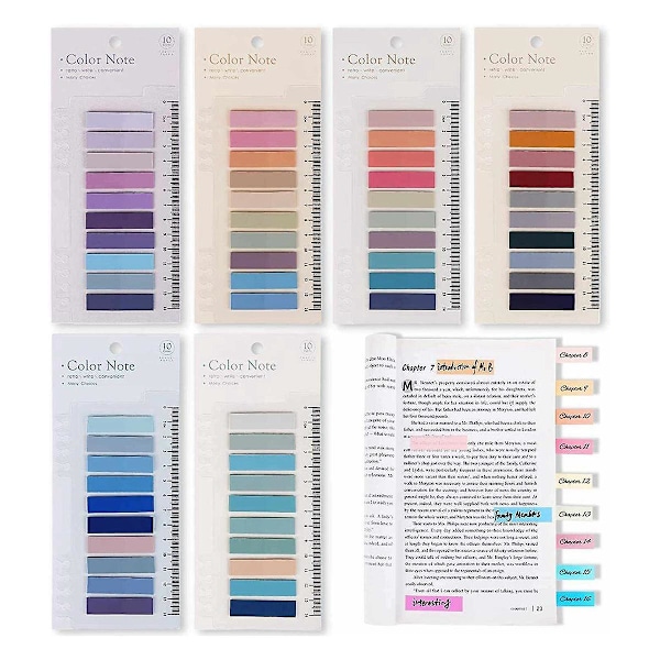 XJ-60 Farver Skrivbare Morandi Sticky Tabs, Flytbare Farve Side Markører - Transparent Sticky Note