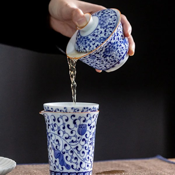 250ml Blå og Hvid Porcelæn Te Kande Twa Maker Justice Kop Håndlavet Keramisk Te Cha Hai Te Kop Kung Fu Te Service Ceremoni