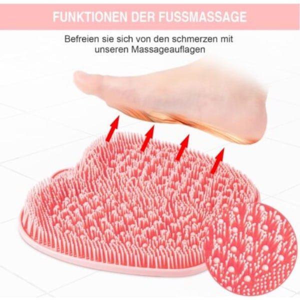 Pink Stor Fodbruserbørste, Eksfolierende Fodskrubber, Eksfoliering, Fodmassager, Fremmer Fodcirkulation, Lindrer Fodtræthed, Udstyret med
