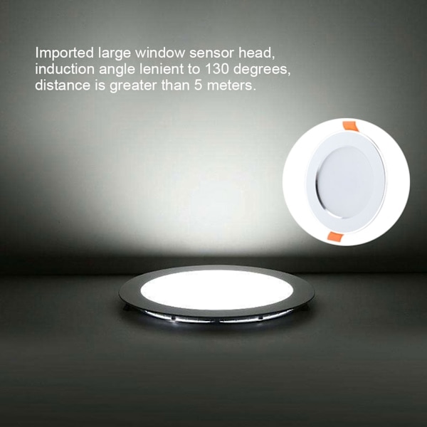 AC85-265V 9W LED-kattovalaisin Kattopaneelivalo Ihmiskehon liiketunnistin Induktio-alasvalo