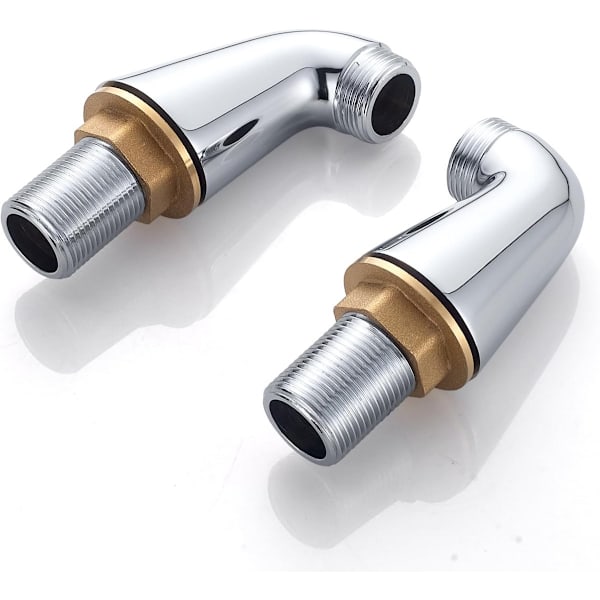 Badekarbatteri for badekar, standard badekarbatteri, dusjsøyle, adapterføtter, forlengelse, solid messinghus, kromfinish, G3/4