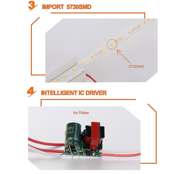 LED-rör T5-lampa 220V lysrör 9W 14W 18W LED-vägglampa [DB] Varmt ljus 0.6m