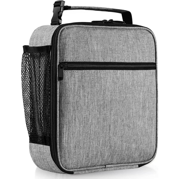 XJ-CDQ Isolerad Lunchväska Rolltop Lunchbox Tote Lunchväska för Ljusgrå