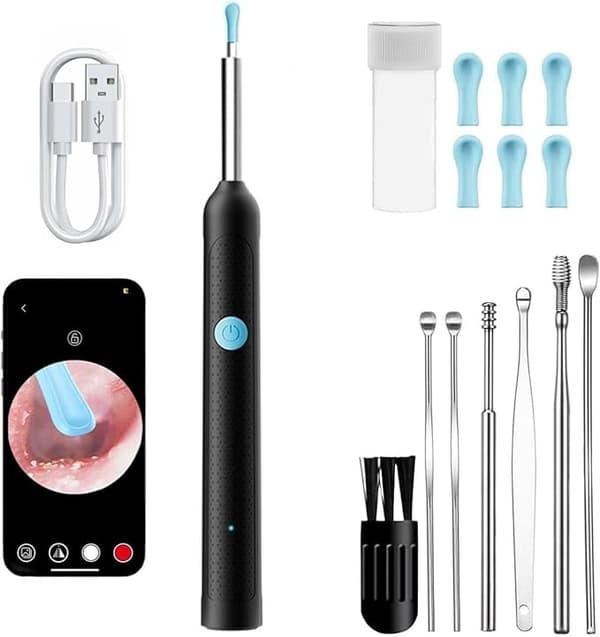 Ear Wax Removal Tool Camera - R1 D Anti-fall Off Earplugs Ear With Camera, Wireless With 1080p Hd Ear