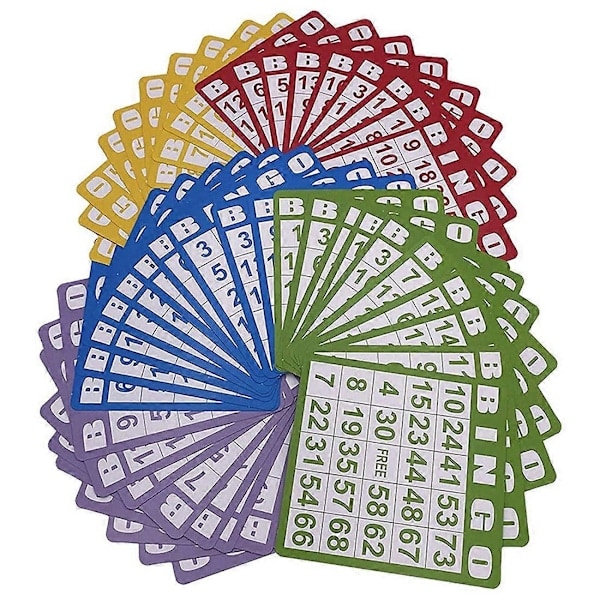 Deluxe Bingo -pelisetti, jossa 15 cm bingohäkki, bingonumerotaulu, 75 värillistä palloa, 50 bingokorttia kuten kuvassa