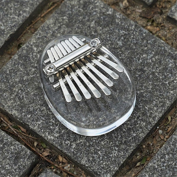 8-tangenters Mini Kalimba Regnbåge Transparent Kristall Kalimba Fingerpiano Instrument Björn