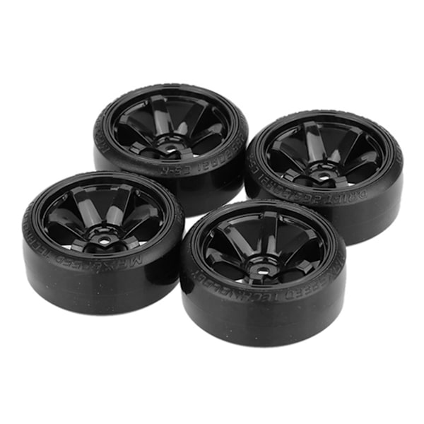 XJ-4 stk. Drift Bildæk Fælg Hårdt Hjul Dæk Til 1/10 Traxxas Hpi Drifting Rc Bil Sort