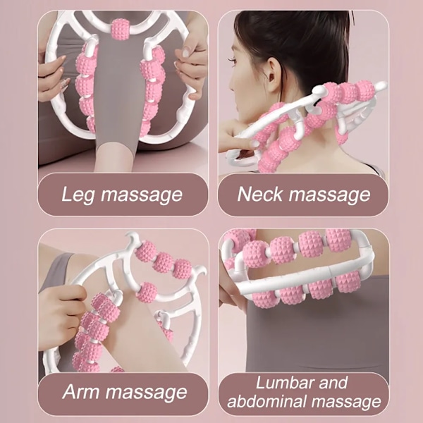 Cirkulära benklämmor - 360 graders 15 hjul Muskelrulle Massager Muskelrulle för ben, nacke, hand, arm Muskelavslappningsmassage