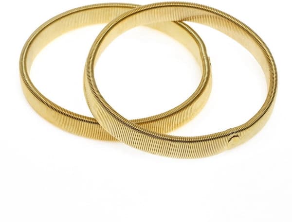 Ärmhållare - 17cm - Metall - Elastisk - Set om 2 (1 par) - Guldfärgad