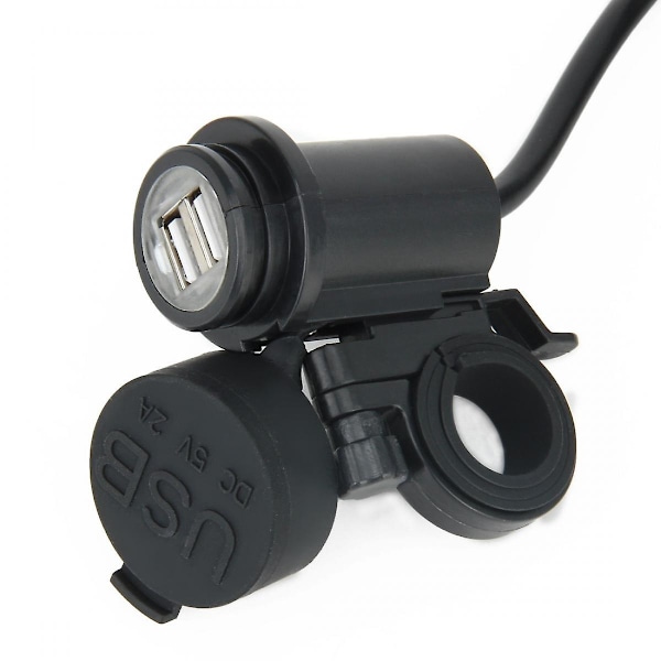 XJ-Vattentät motorcykel SAE till USB-kabeladapter Dubbelportuttag Adapter, för smarttelefoner, surfplattor, GPS