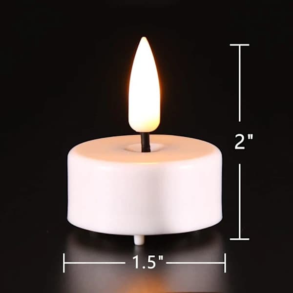 Realistiske Flammefrie LED Telys med Timer - 12-pakning Hvit[JUN]