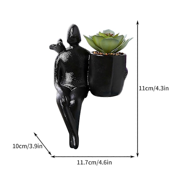 XJ-Hemma Keramisk Blomkruka Simulation Suckulent Vardagsrum Vas Dekorationer Gröna Växter Skrivbordsplanterare FAN0512