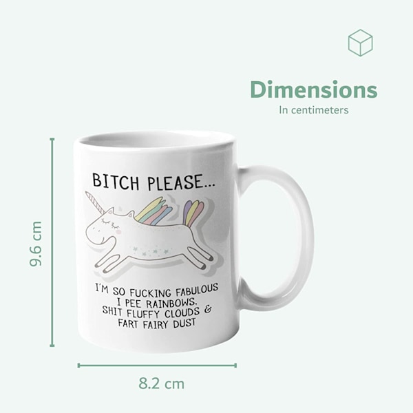 XJ-Bitch Please Jeg Er Så Fabulous Enhjørning Keramikk Krus Nyhet Kontor Bursdag Jul Kaffe Gave Te Gave