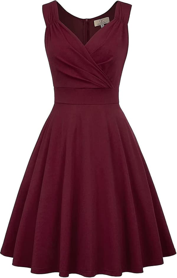 Retro Rockabilly Damklänningar L rosa_tfrf