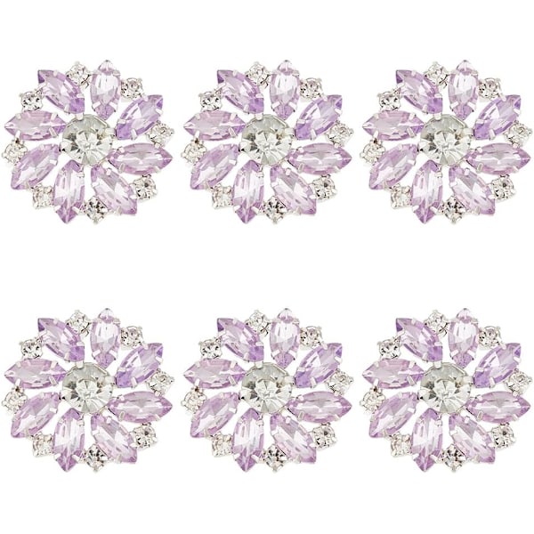 XJ-10 stk 28 mm Blomst Rhinestone Shank Knapper Krystall Sy På Knapper med 1 Hull og Flat Bakside, Rhinestone Snøfnugg Metallknapper