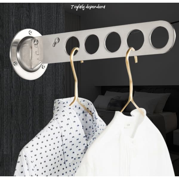 Thickened Stainless Steel Mobile Hook, Clothes Hook Hanger, Wall Drying Clothes, Foldable Clothes Rail (7-hole Stainless Steel Clothes Hook)
