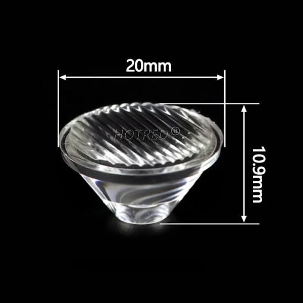 10 stk. 20 mm 1W 3W 5W LED-stribe LED-linse 5 30 45 60 graders optisk PMMA LED-linse reflektor kollimator til E27 MR16 GU10 spotlys