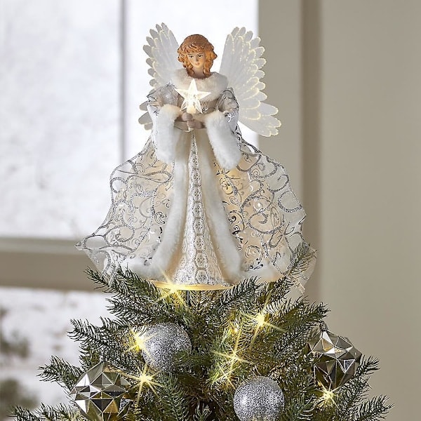 LED engel juletretopp stjerne jul engel engel juletrepynt juletretopp dekorasjon lys engel fe figur ornament