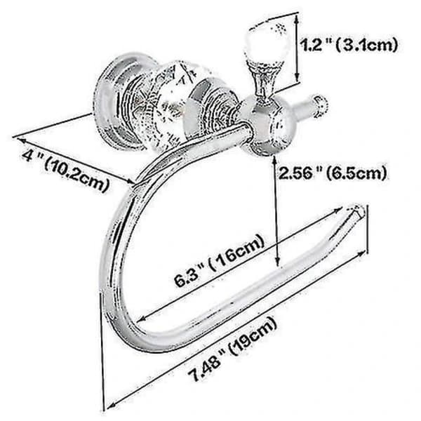 Toiletpapirholder i messing, Crystal-serien, poleret krom