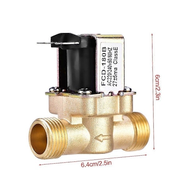 1/2 tum AC 220V Normalt Stängd Elektrisk Magnetventil Mässing Kontroll Vätskeindustri Pump