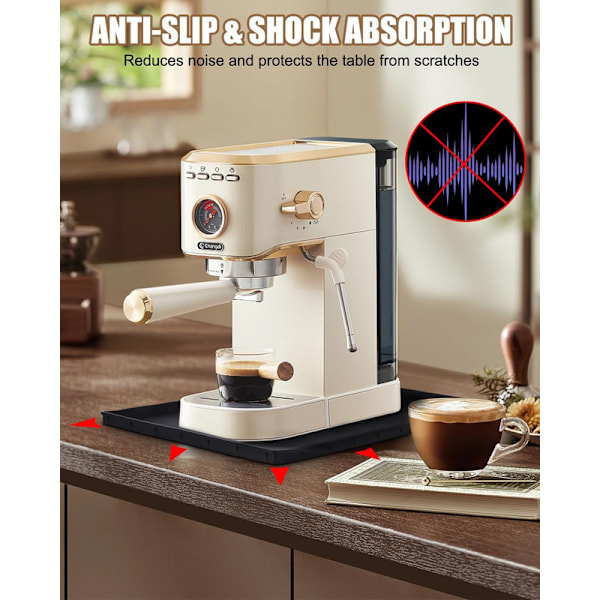XJ-Kaffebryggare Underlägg Silikonmatta med Kant 47x29cm Helautomatiska Kaffeunderlägg