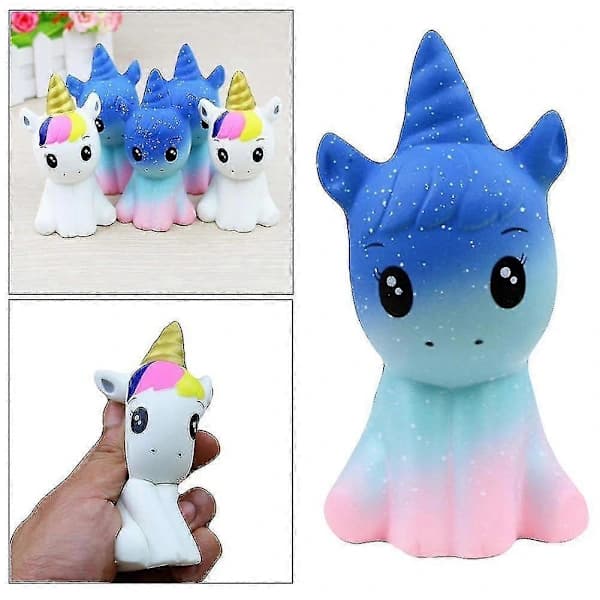 Grå Squishy Antistress Underhållning Squishe Tecknad Enhörning Långsam Återhämtning