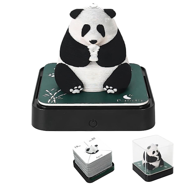 XJ-3d Kunst Kalender 2024, Time Piece Kalender Panda Memo Pad Riv Papir Udskæring Diy Sticky Note