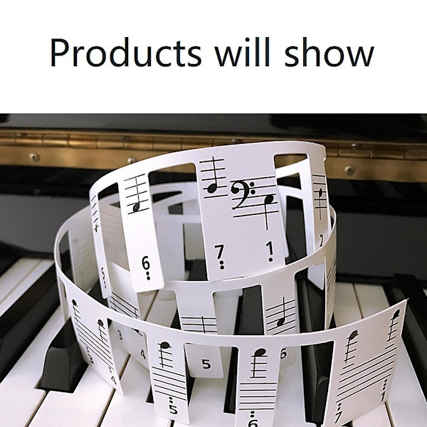 XJ-Piano Noteguide for nybegynnere, avtakbare notelapper for piano keyboard 61 tangenter i full størrelse, trenger ikke å limes