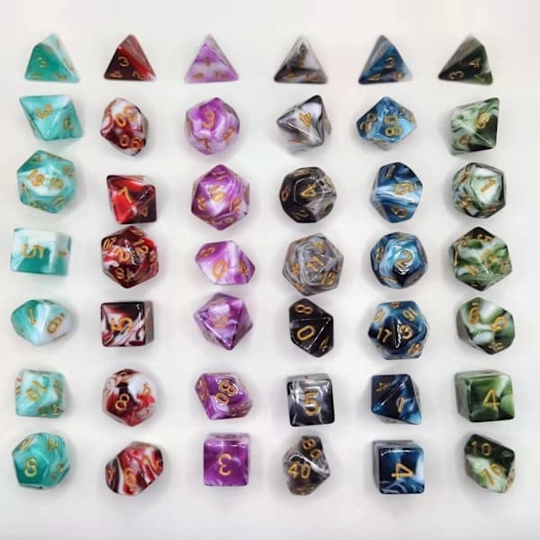 7 stk/sett DND-terninger Polyedriske terninger STYLE 8 STYLE 8 Style 8
