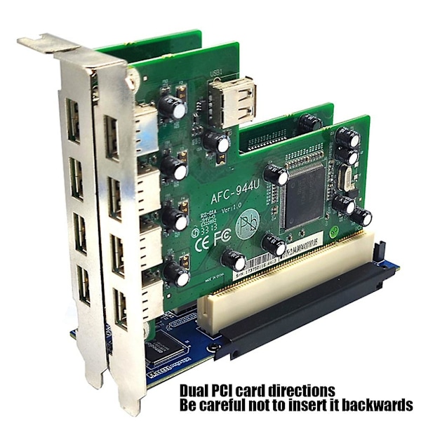 XJ-PCI-E - PCI-sovitinkortti Pcie - 2 PCI-paikkaa Tukee tallennuskorttia Kultainen verokortti Äänikortti Parall