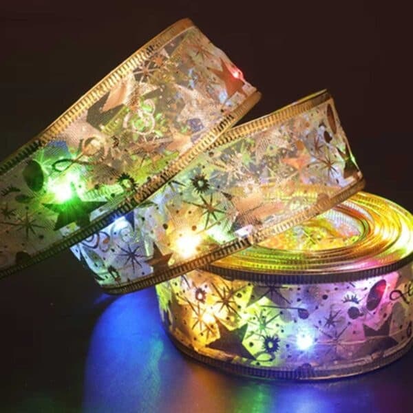 XJ Julgransbelysning RGB Ljusslinga | Flerfärgad Julbelysning | För Paket och Julgran | Batteridriven