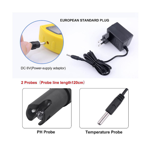 XJ-Ph Meter med baggrundsbelysning Online Ph-991 Akvarium Ph Tester Temp Monitor Holdbart Acidimeter Værktøj Til T
