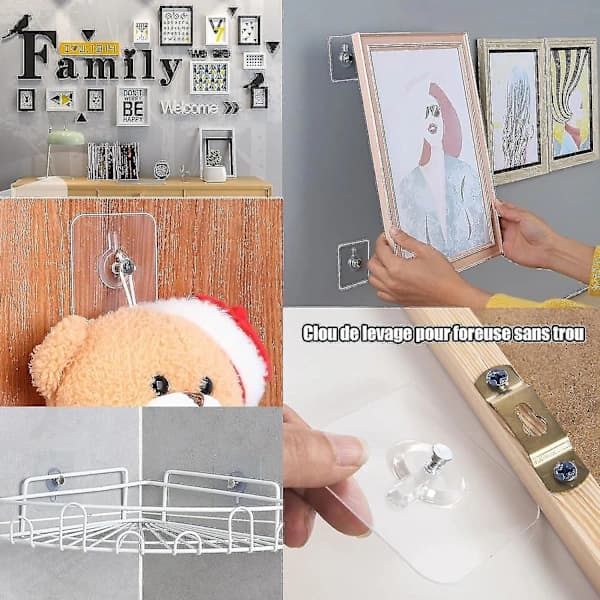 10 Pieces - Self-Adhesive Nails Without Drilling - Self-Adhesive Frame Clip Hook