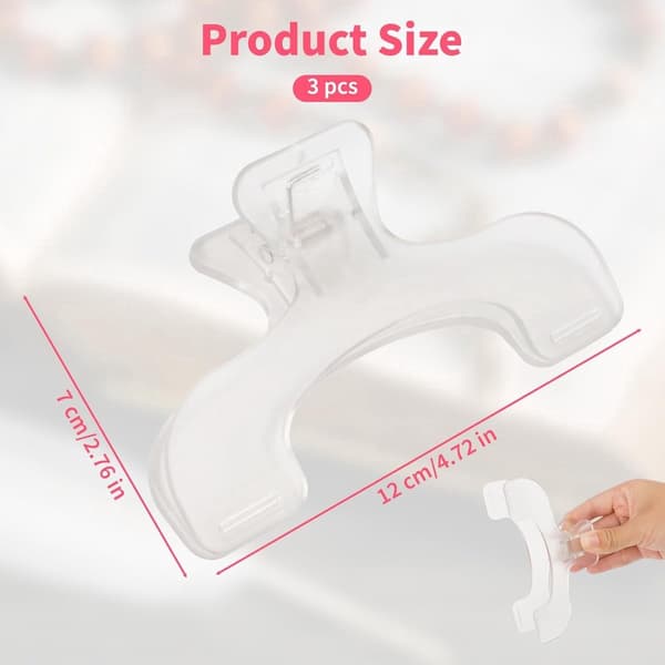 3-pack transparenta boksidehållare, U-formade handsfree-bokmärken för böcker, noter, kokböcker, kontor, present till läsare