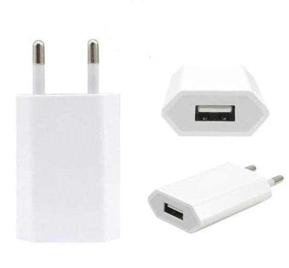 3-pakning lader til iPhone / Samsung 5V / 1A m.fl. Hvit