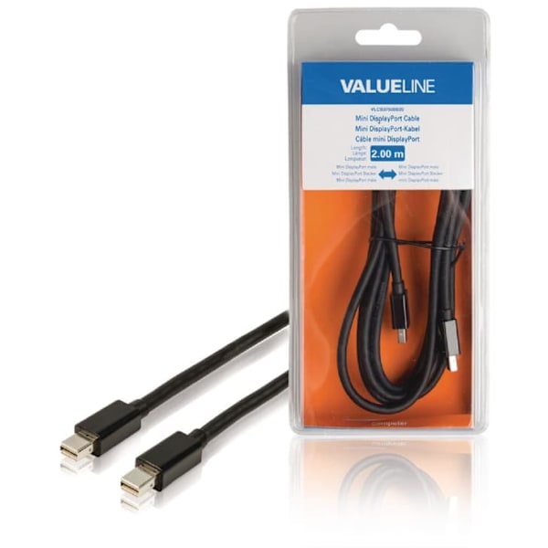 XJ-Mini Displayport-kabel Mini DisplayPort hann - Mini DisplayPort hann 2.00 m Svart