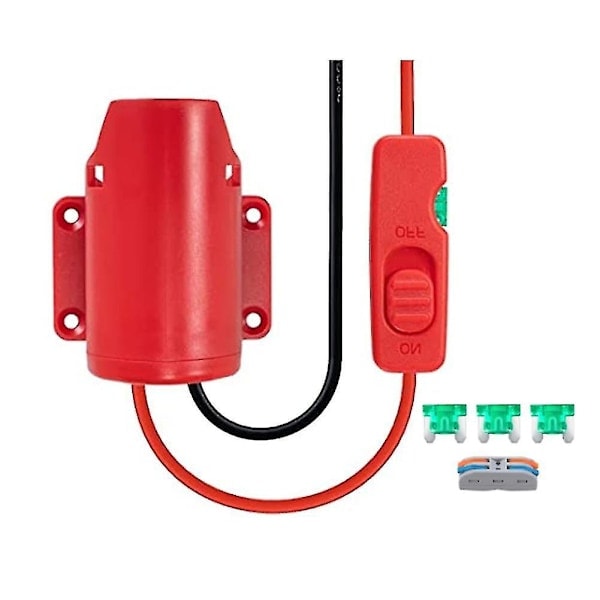 Virtalähde Power Wheel -laitteelle, yhteensopiva 12V M12 -akkuadapterin kanssa, akun muunnossarja virtakytkimellä, sulakkeella ja johdinliittimellä - LN