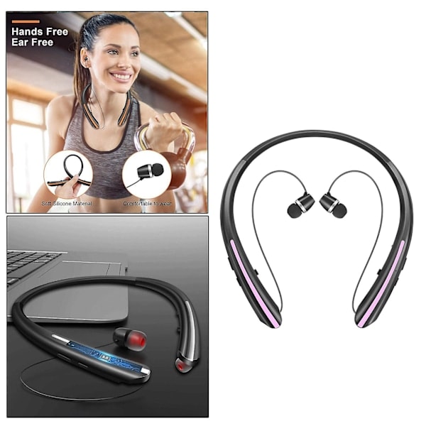 Langattomat Bluetooth-kuulokkeet mikrofonilla, niskapanta, urheilu, keltainen